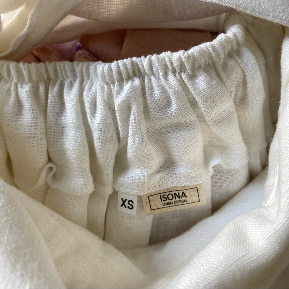 NWOT Isona Linen White Pinafore Midi Dress - Picture 5 of 9